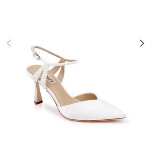 Badgley Mischka Destinee Pointed Toe Satin Pumps